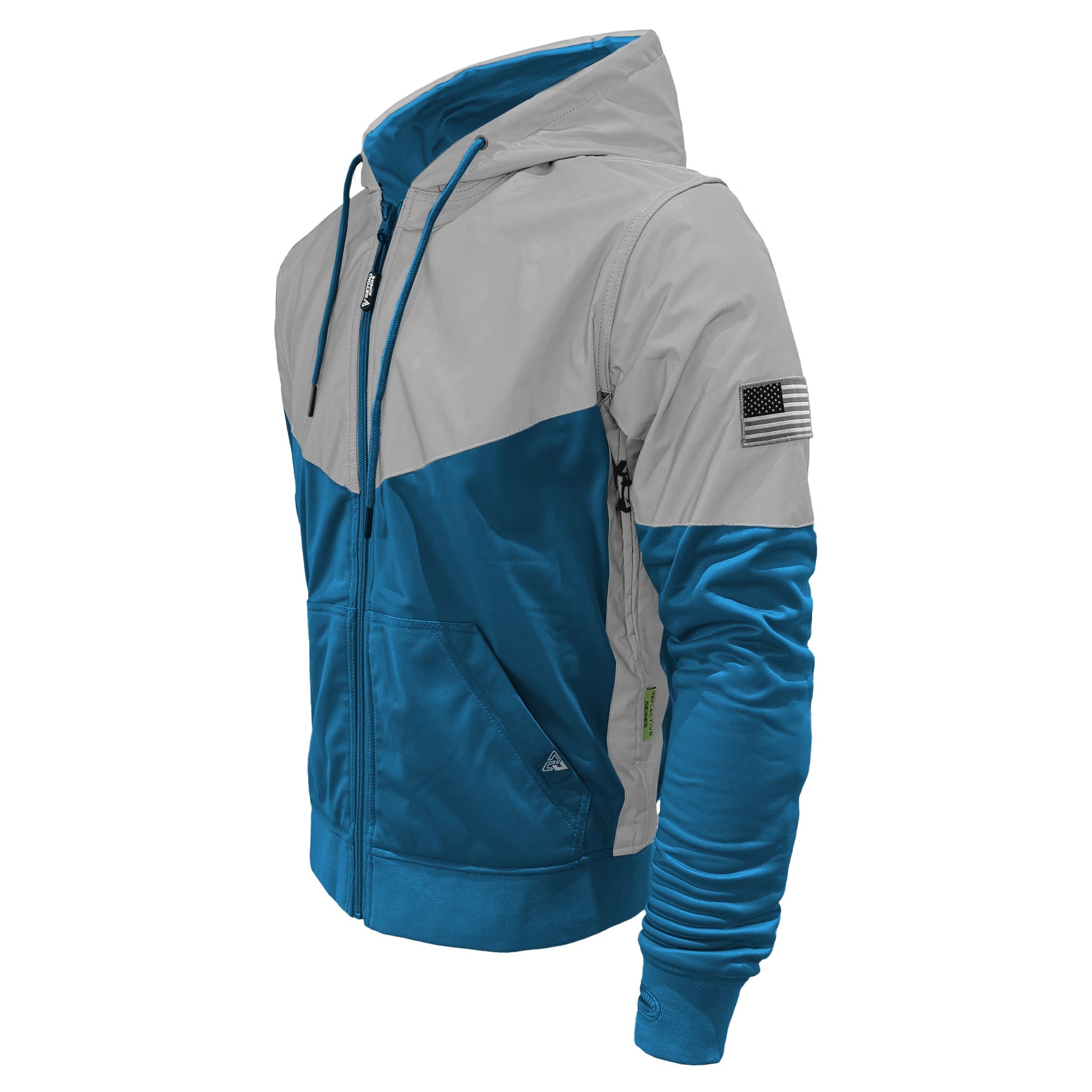TEEK - Mens Ultra Reflective Padded Hoodie Teal Eclipse JACKET TEEK BR
