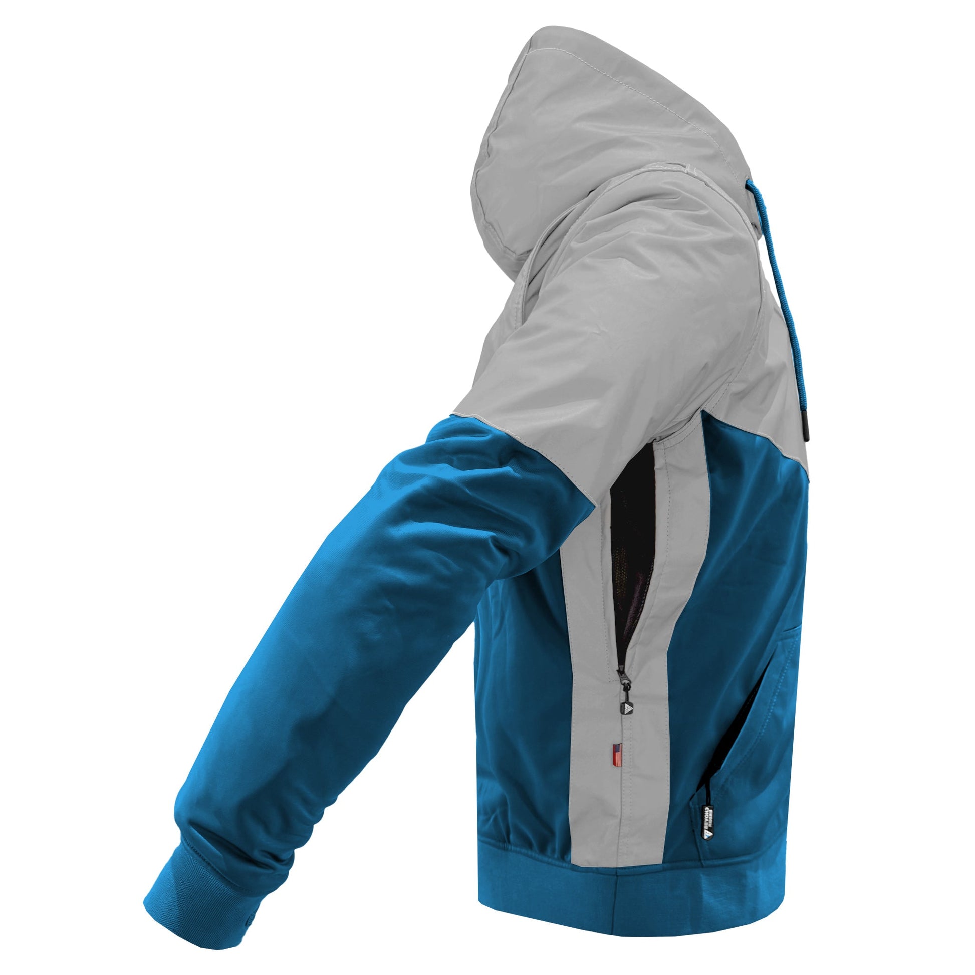 TEEK - Mens Ultra Reflective Padded Hoodie Teal Eclipse JACKET TEEK BR