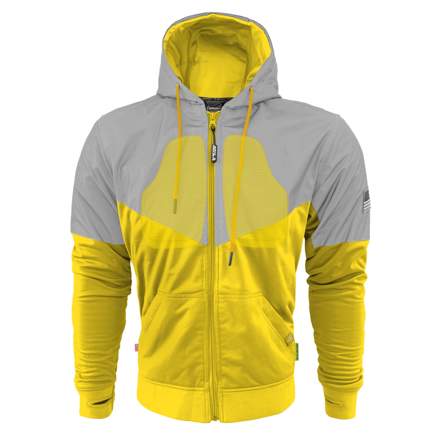 TEEK - Mens Ultra Reflective Padded Hoodie Yellow Eclipse JACKET TEEK BR Yellow Eclipse XXS