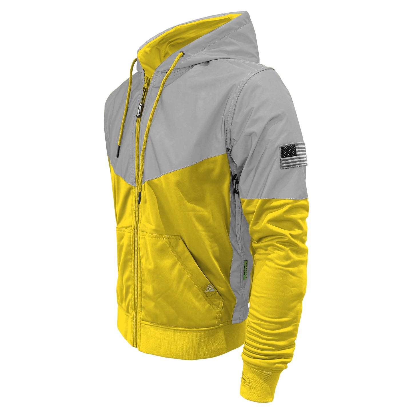 TEEK - Mens Ultra Reflective Padded Hoodie Yellow Eclipse JACKET TEEK BR