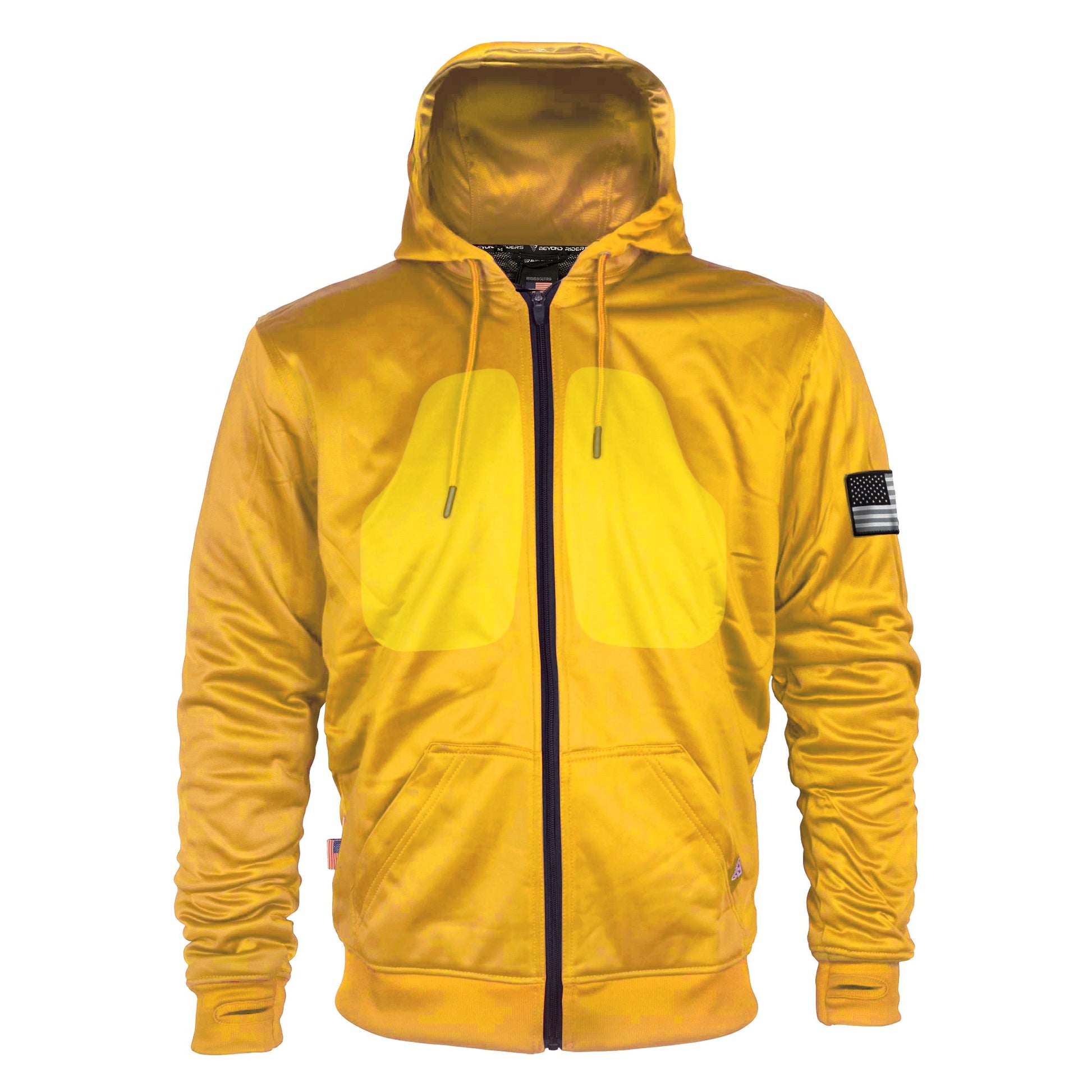 TEEK - Mens Yellow Solid Ultra Protective Padded Hoodie JACKET TEEK BR Yellow Solid XXS