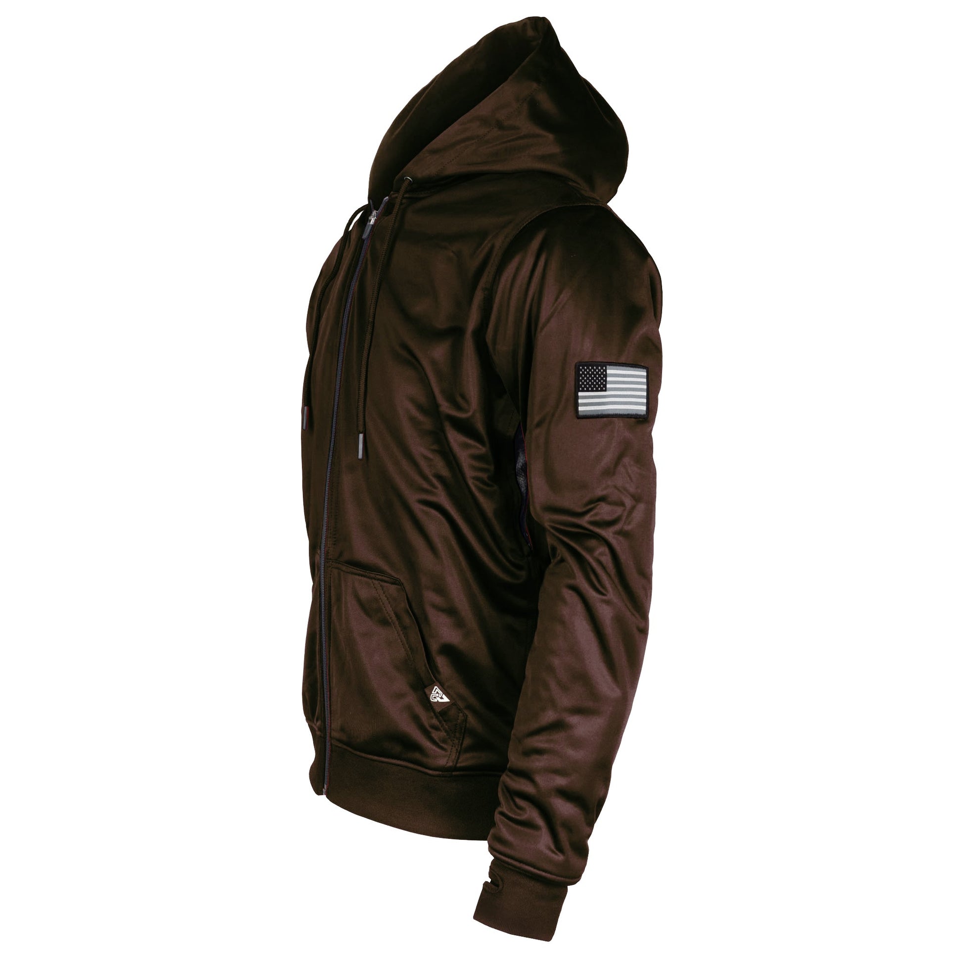 TEEK - Mens Brown Solid Ultra PProtective Padded Hoodie JACKET TEEK BR