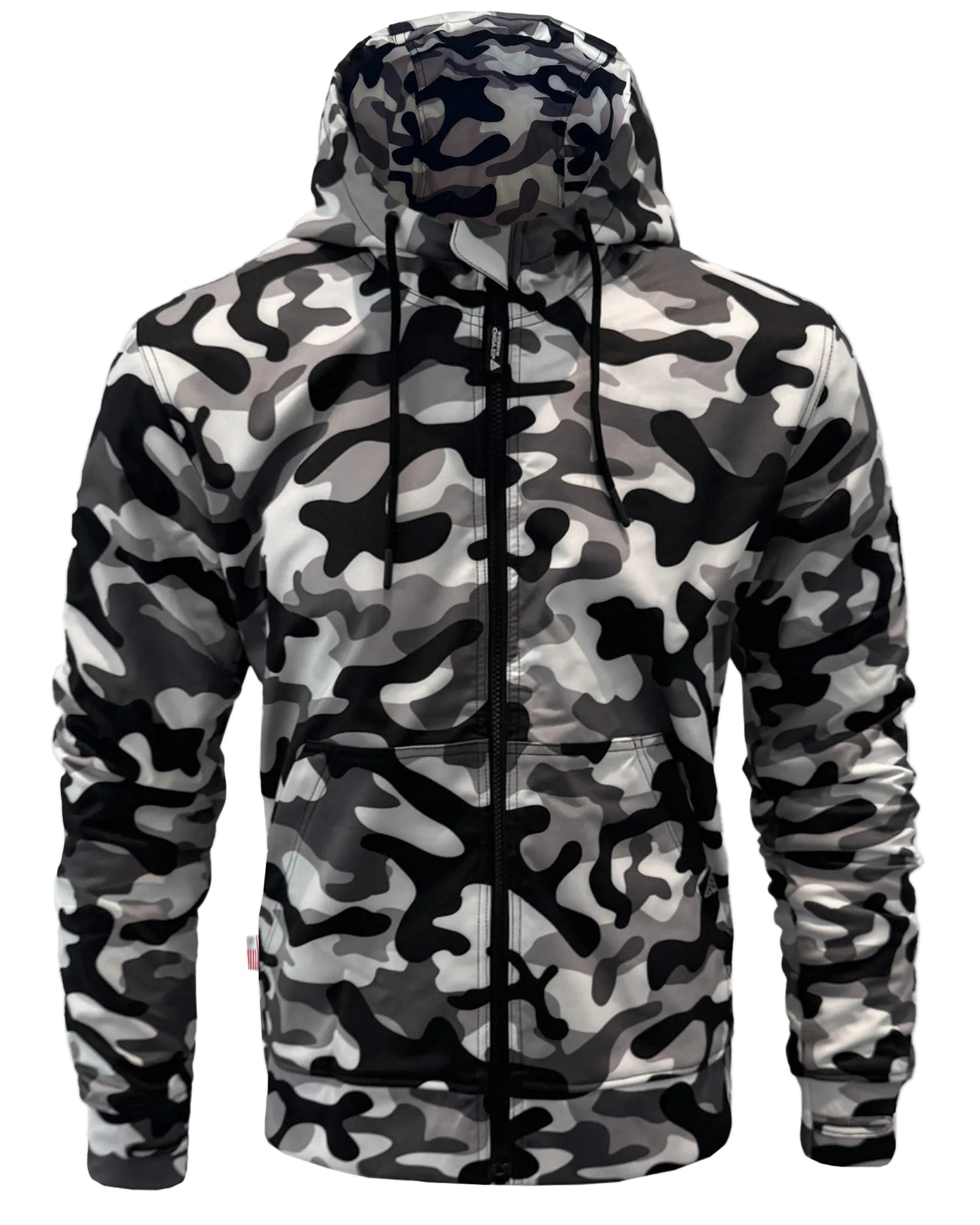 Protective SoftShell Unisex Camouflage Hoodie - "Snow Fox" with Pads Hoodie Beyond Riders