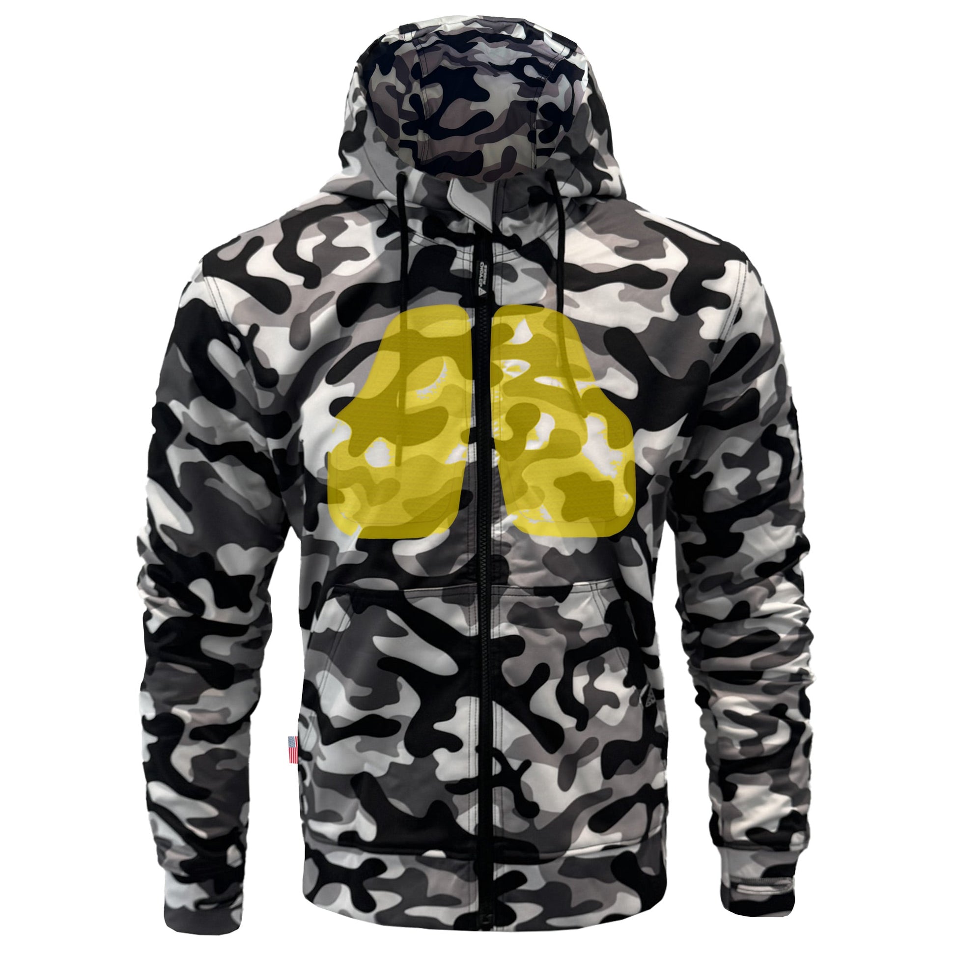 Protective SoftShell Unisex Camouflage Hoodie - "Snow Fox" with Pads Hoodie Beyond Riders