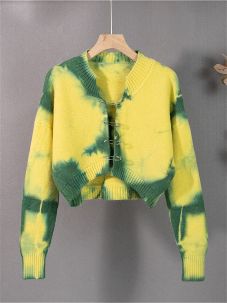 TEEK - Pinned Tie Dye Sweater TOPS theteekdotcom Yellow One Size 