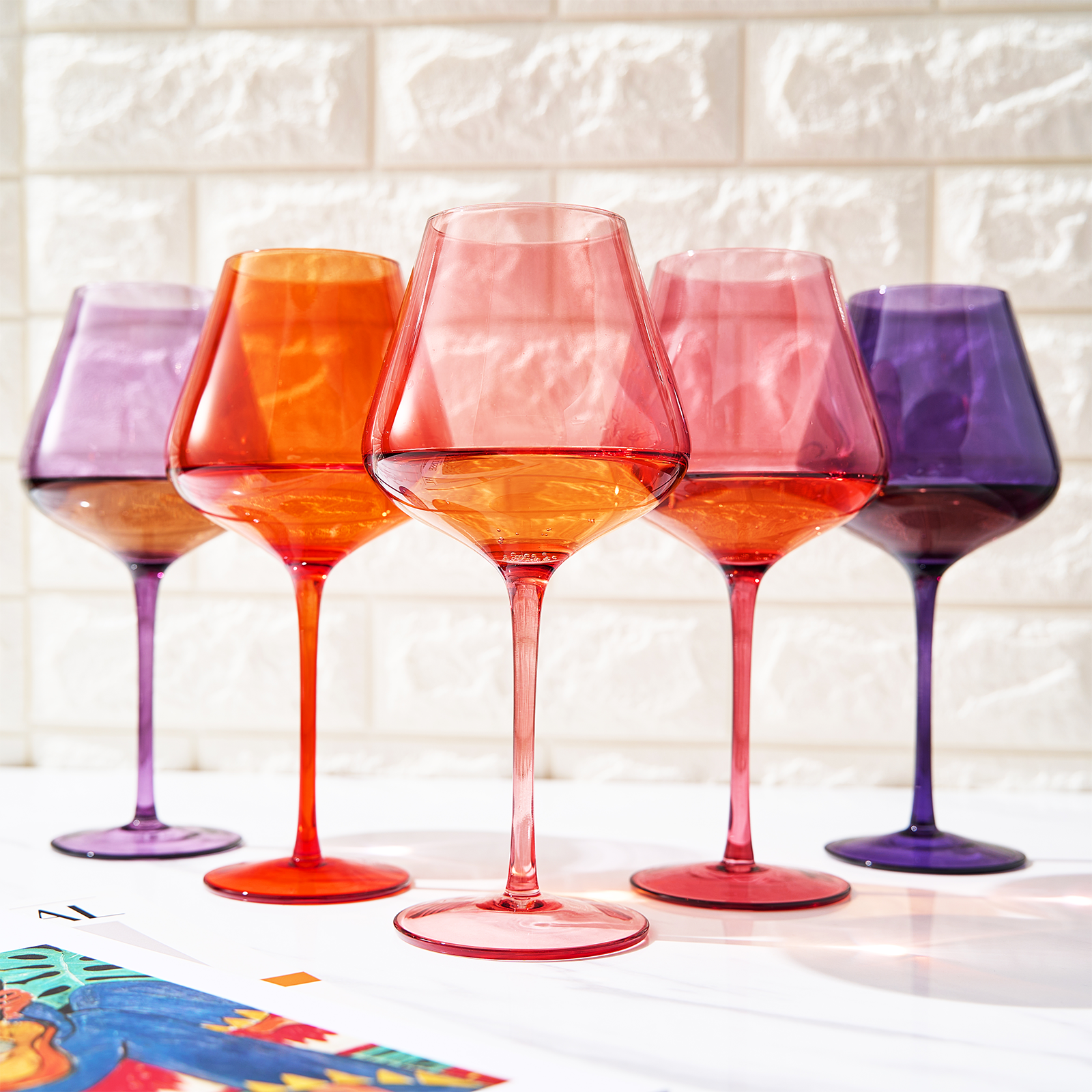 TEEK - Stagioni Stemmed Wine Glassware Set | Summer Sunset HOME DECOR TEEK KS