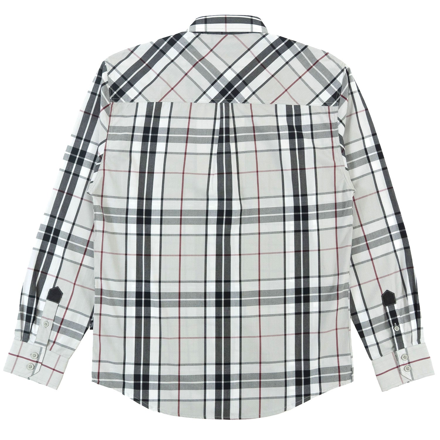 TEEK - V1826 Brandon Long sleeves Plaid Shirt - Gray TOPS TEEK MJ
