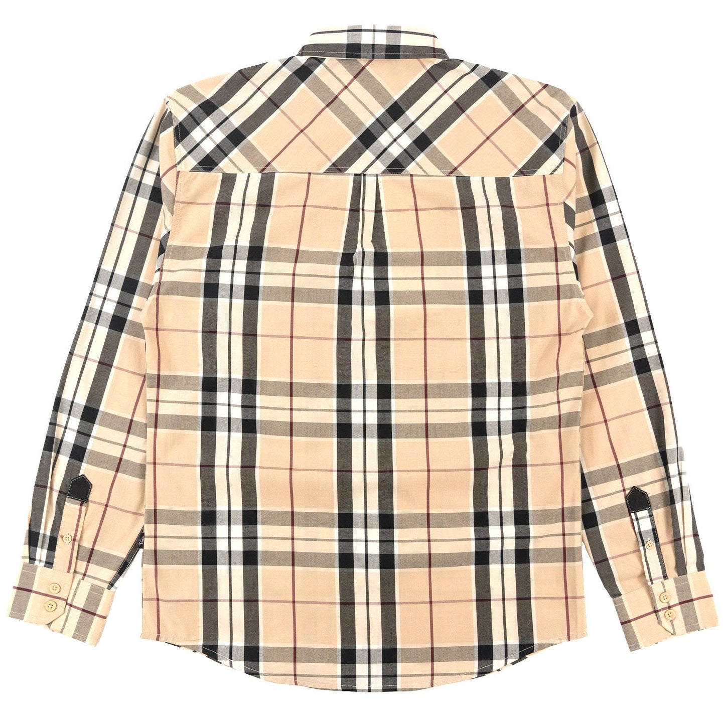 TEEK - V1826 Brandon Long sleeves Plaid Shirt - Khaki TOPS TEEK MJ