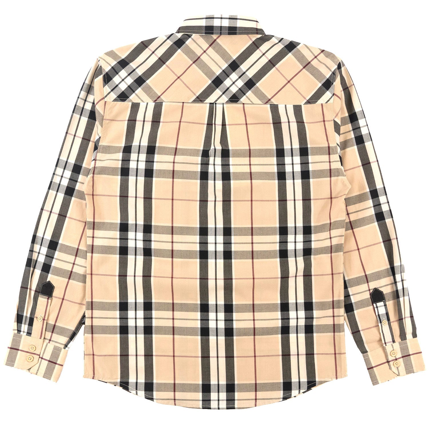 TEEK - V1826 Brandon Long sleeves Plaid Shirt - Khaki TOPS TEEK MJ