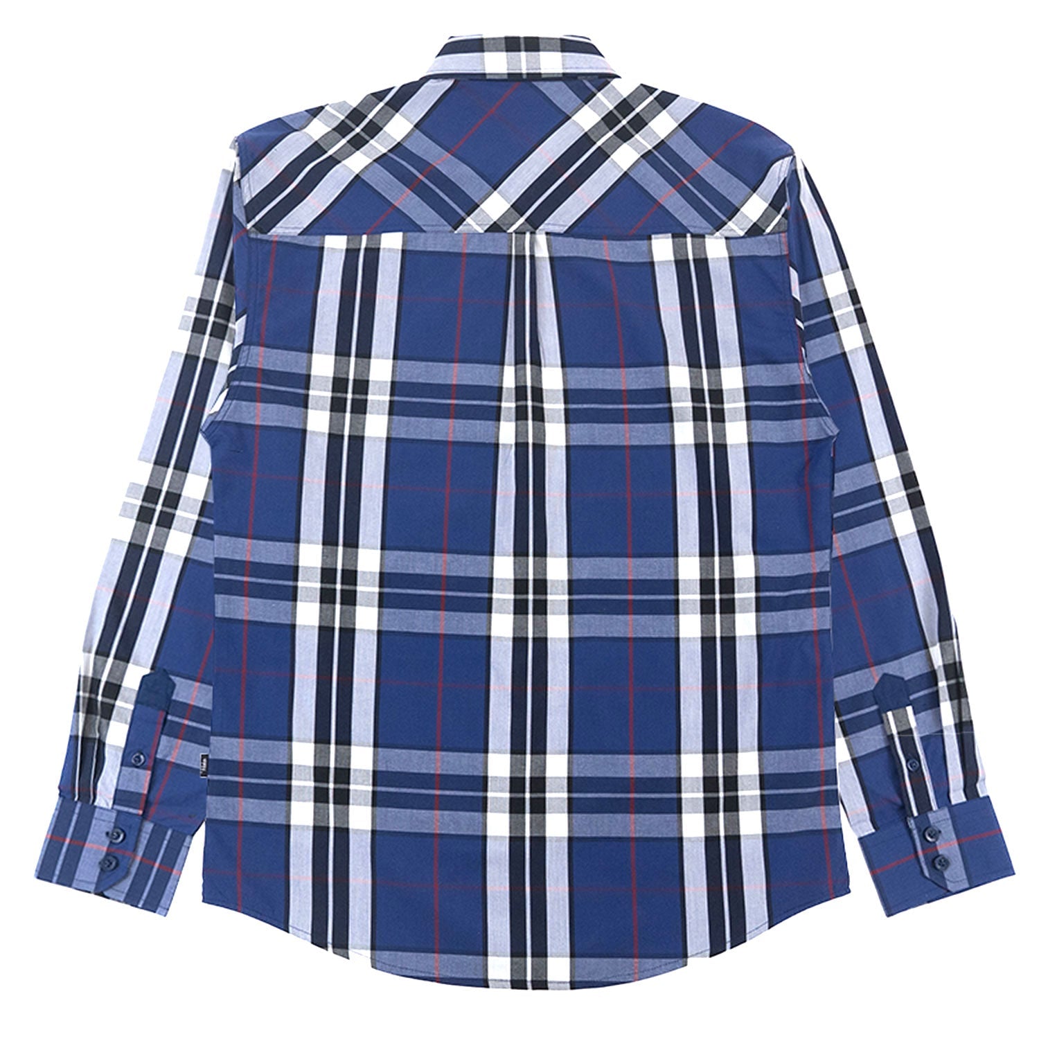 TEEK - V1826 Brandon Long sleeves Plaid Shirt - Navy TOPS TEEK MJ