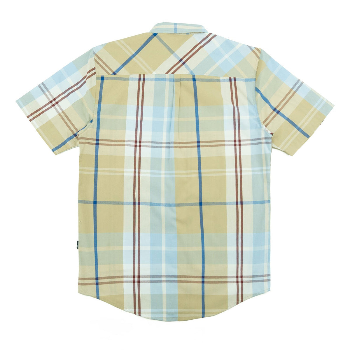 V832 Leon Plaid Shirt - Khaki Button Down Makobi Jeans USA
