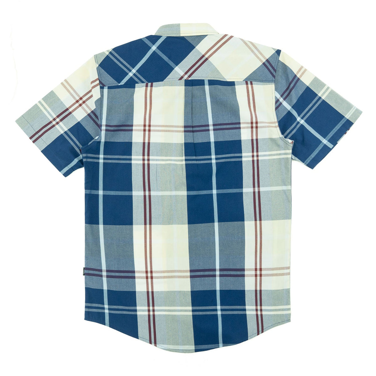 V832 Leon Plaid Shirt - Navy Button Down Makobi Jeans USA