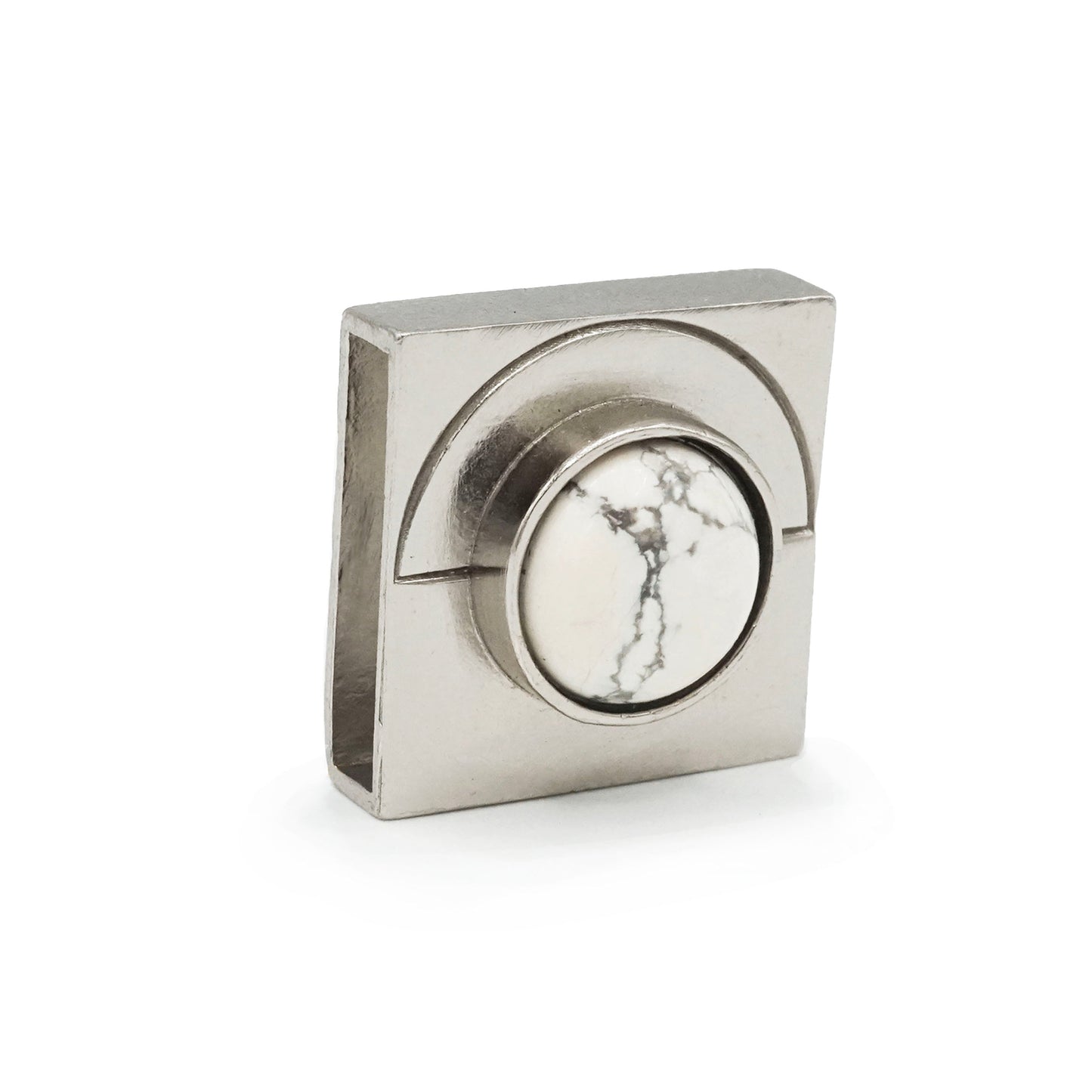 TEEK - Howlite Moon Crystal Charm – Gold or Silver PET SUPPLIES TEEK DIP S SILVER COLOR