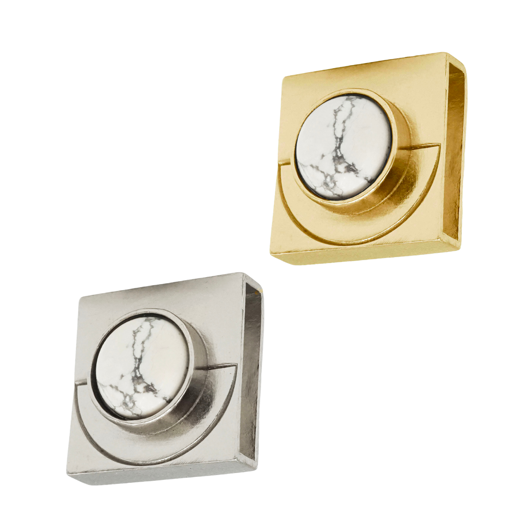 TEEK - Howlite Moon Crystal Charm – Gold or Silver PET SUPPLIES TEEK DIP