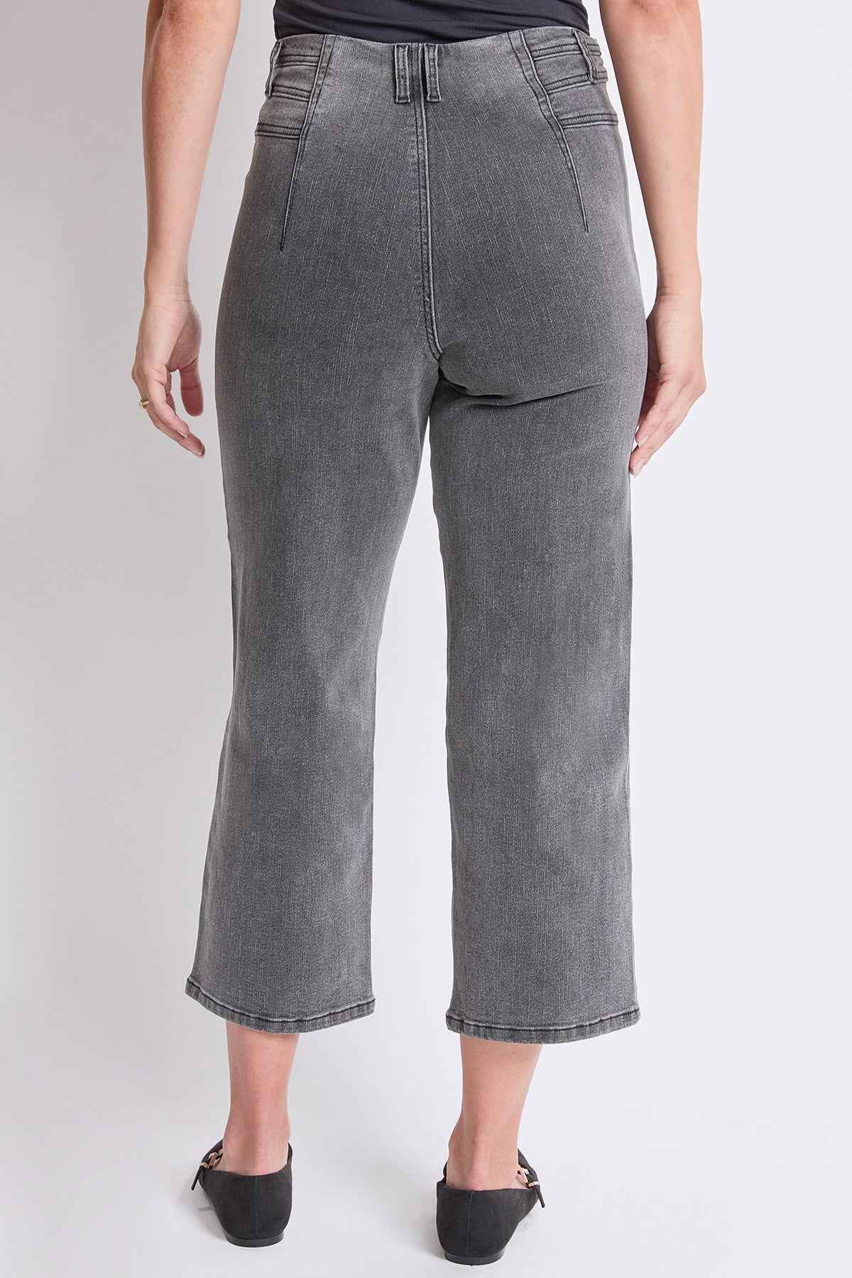 TEEK - Womens High Rise Crop Detailed Wide Leg Jeans JEANS TEEK YMJ