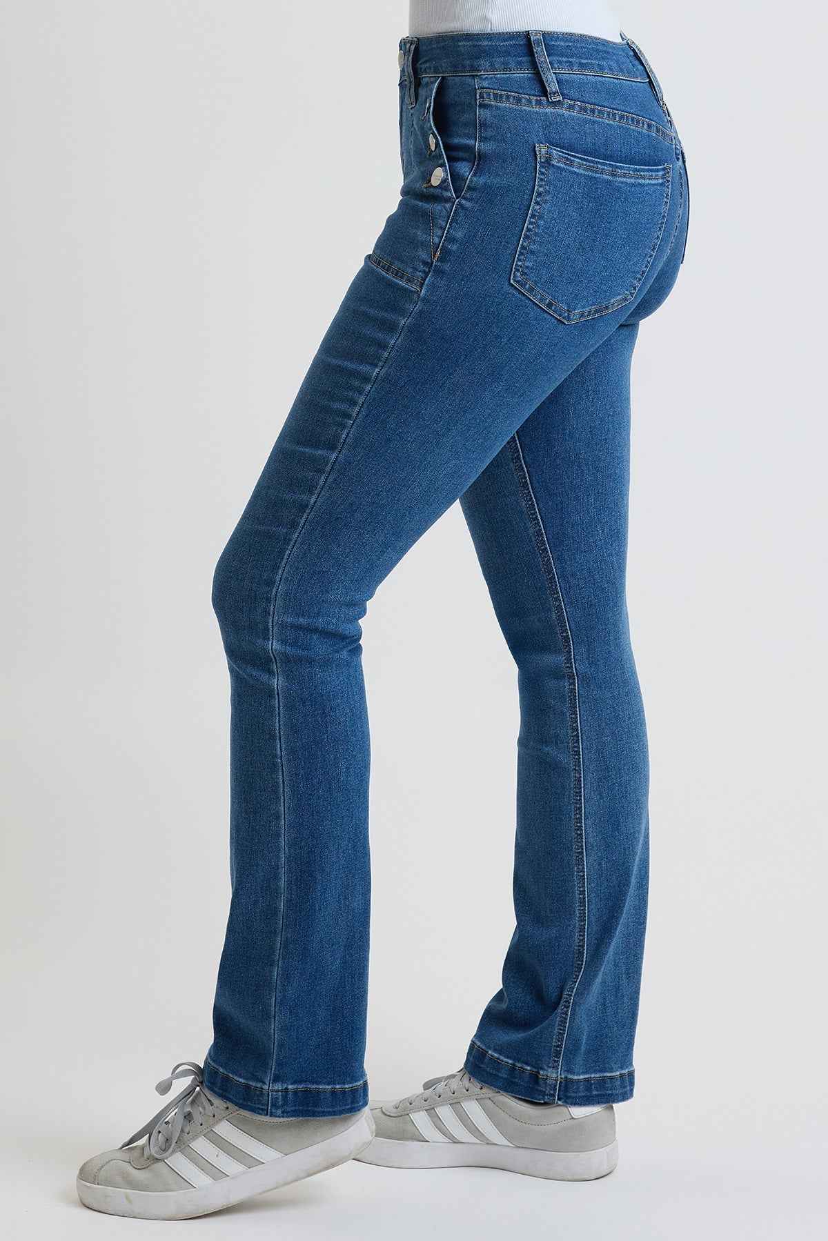 TEEK - Womens High Rise Sailor Bootcut Pants YMI JEANS