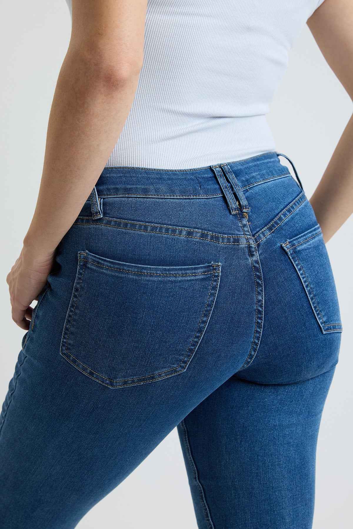 TEEK - Womens High Rise Sailor Bootcut Pants YMI JEANS