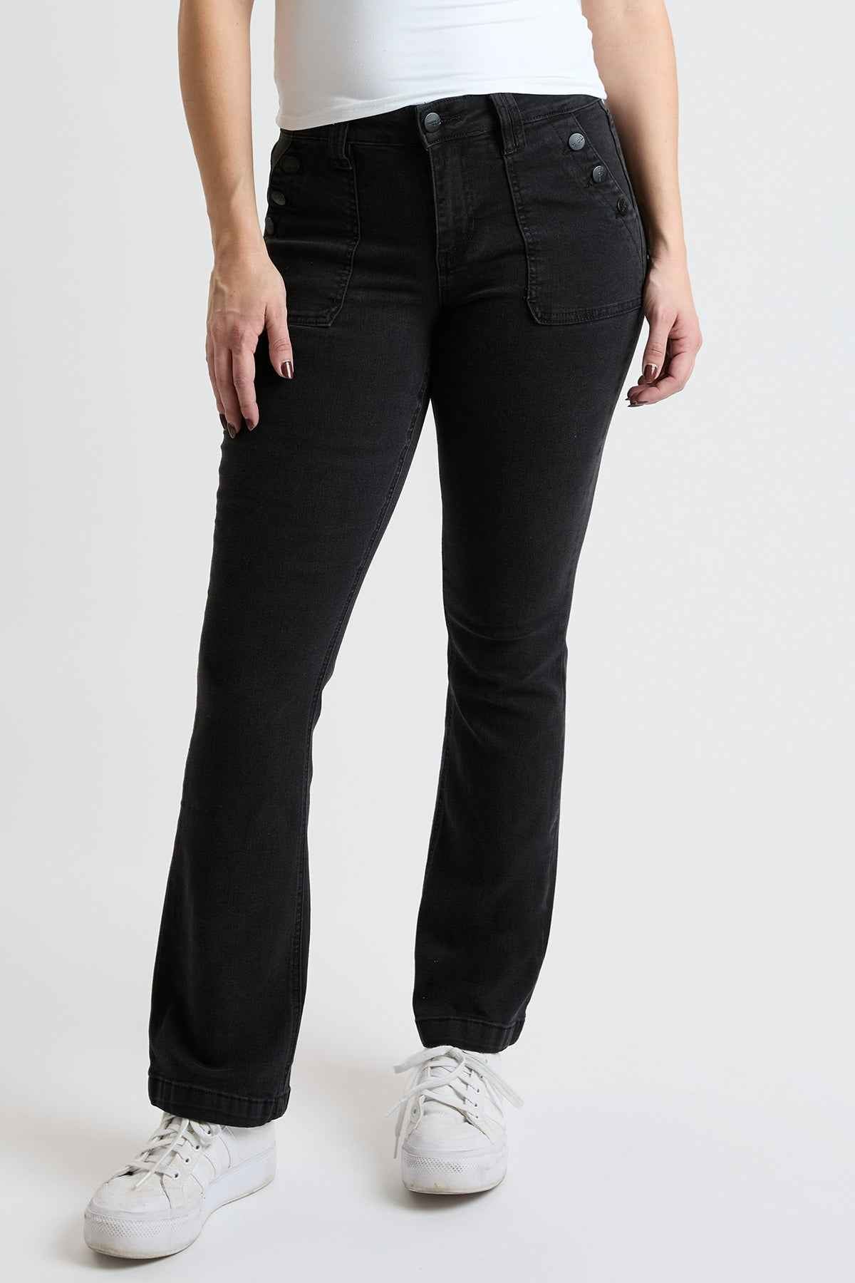 TEEK - Womens High Rise Sailor Bootcut Pants YMI JEANS