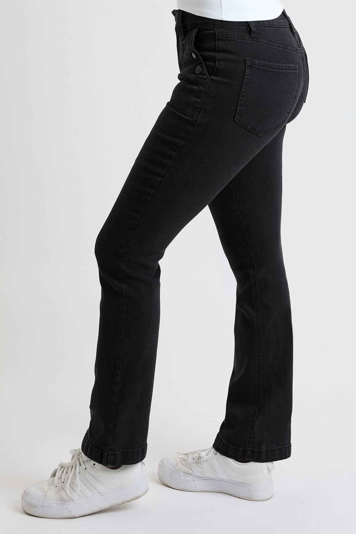 TEEK - Womens High Rise Sailor Bootcut Pants YMI JEANS