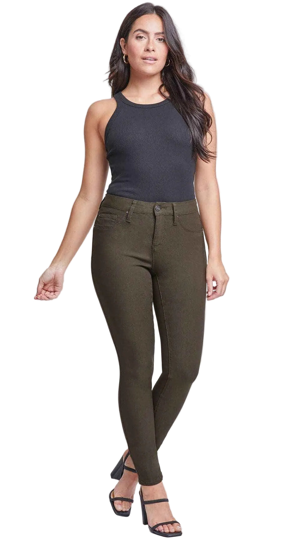 TEEK - Womens Hyperstretch Skinny Pants, Dark Olive PANTS TEEK YMJ Dark Olive S