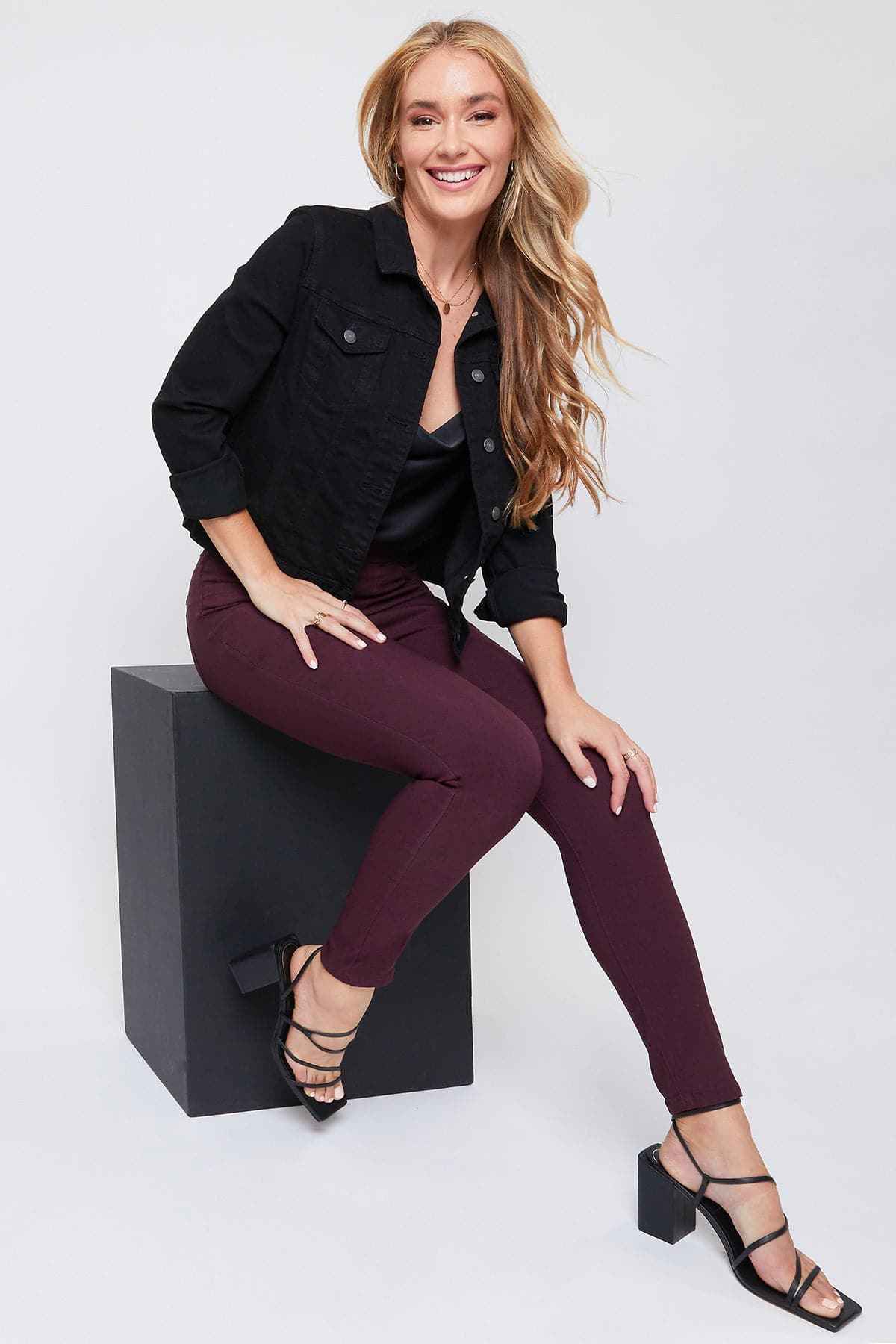 Women's Hyperstretch Mid Rise Jegging, Plum