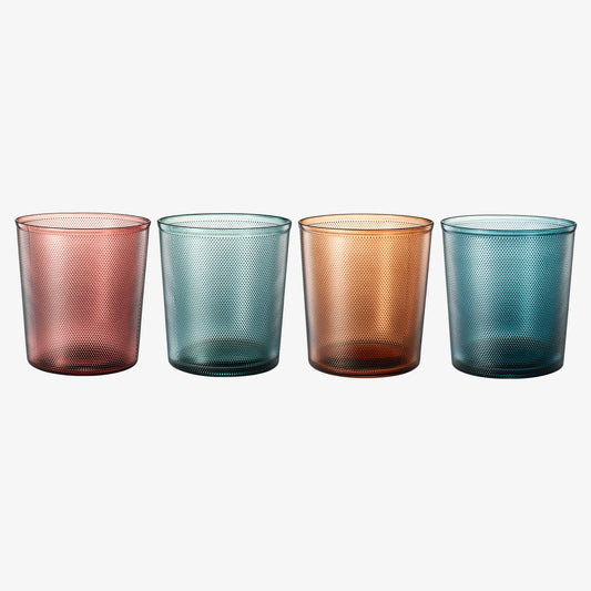 TEEK - Tonal Lowball Tumbler Glassware Set of 4 HOME DECOR TEEK KS