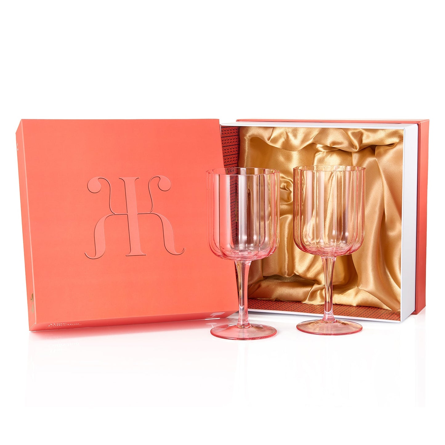 TEEK - Flower Stemmed Wine Glassware Pink Set HOME DECOR TEEK KS