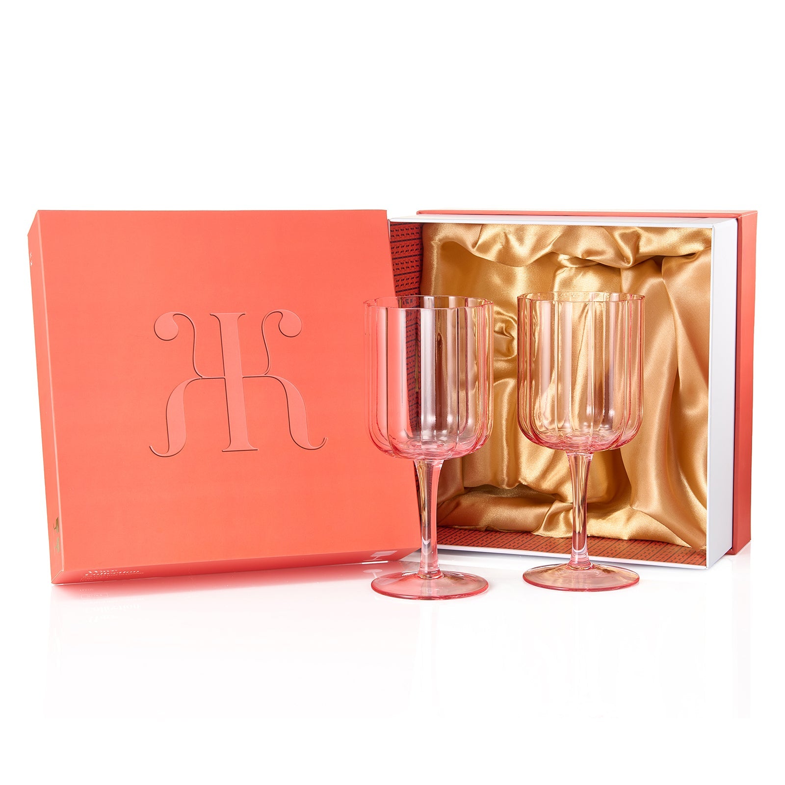 TEEK - Flower Stemmed Wine Glassware Pink Set HOME DECOR TEEK KS