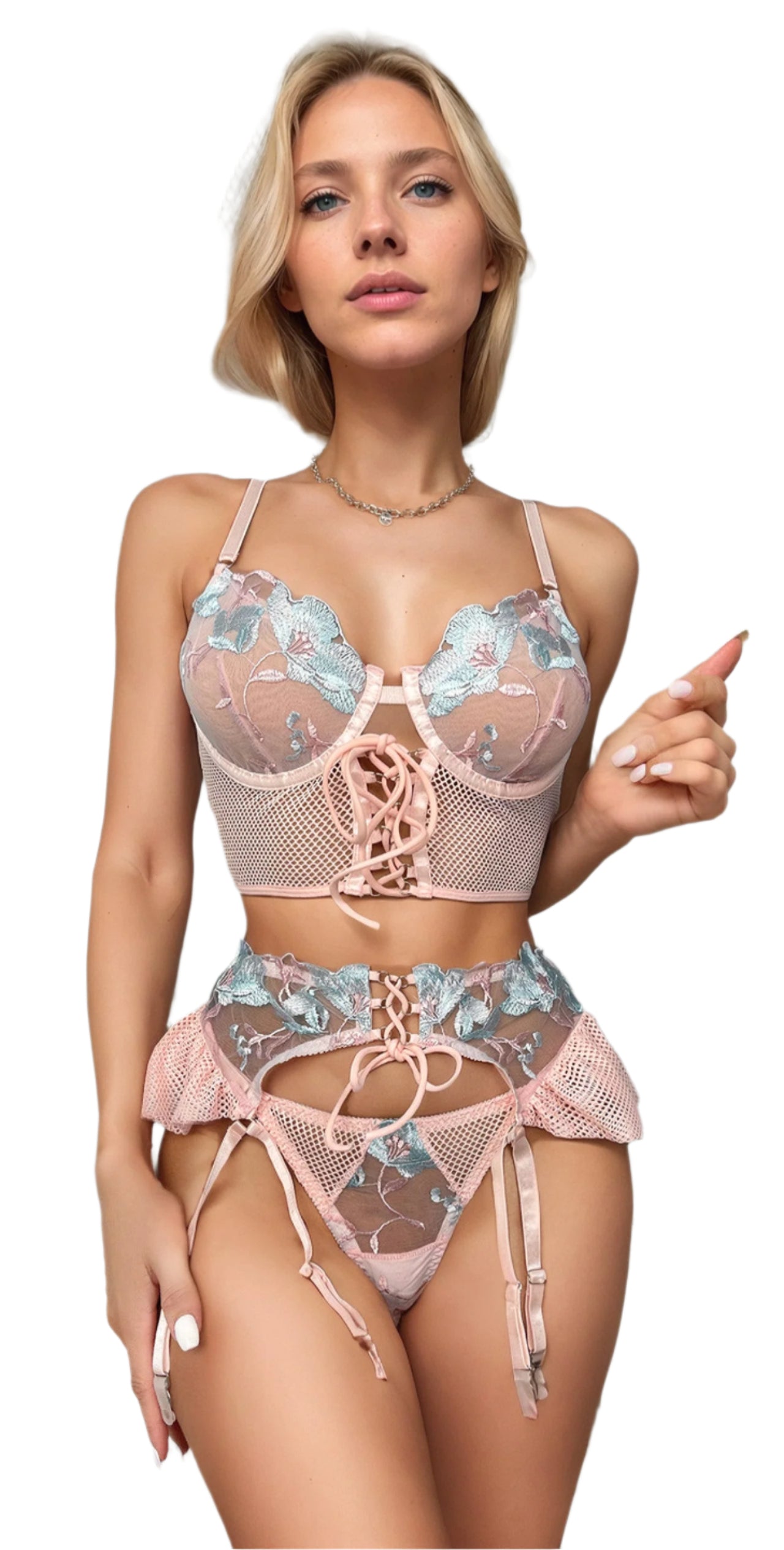 TEEK - Bouquet Bra Set LINGERIE TEEK 3W Pink Small