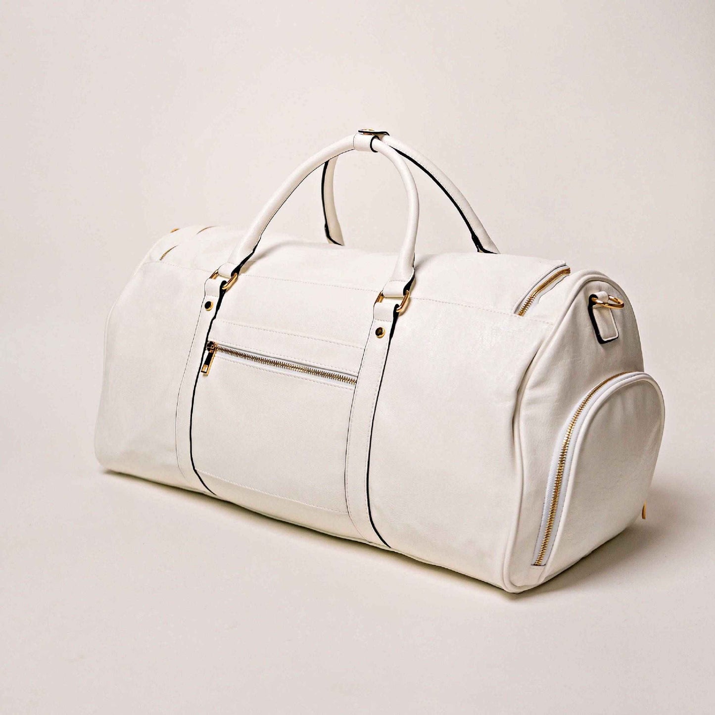 TEEK - White Leather Weekender Duffle Bag BAG TEEK SP