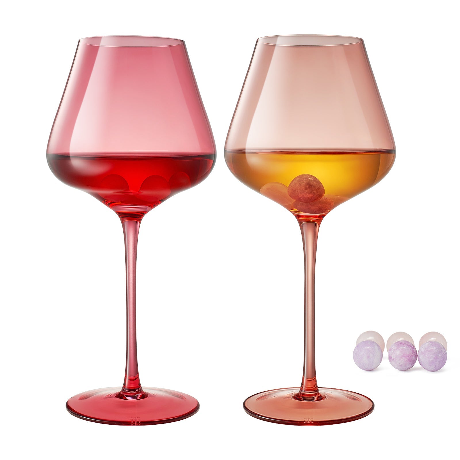 TEEK - Love Stemmed Wine Glassware & Quartz Stone Chillers Set HOME DECOR TEEK KS