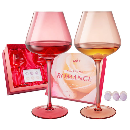 TEEK - Love Stemmed Wine Glassware & Quartz Stone Chillers Set HOME DECOR TEEK KS Romance