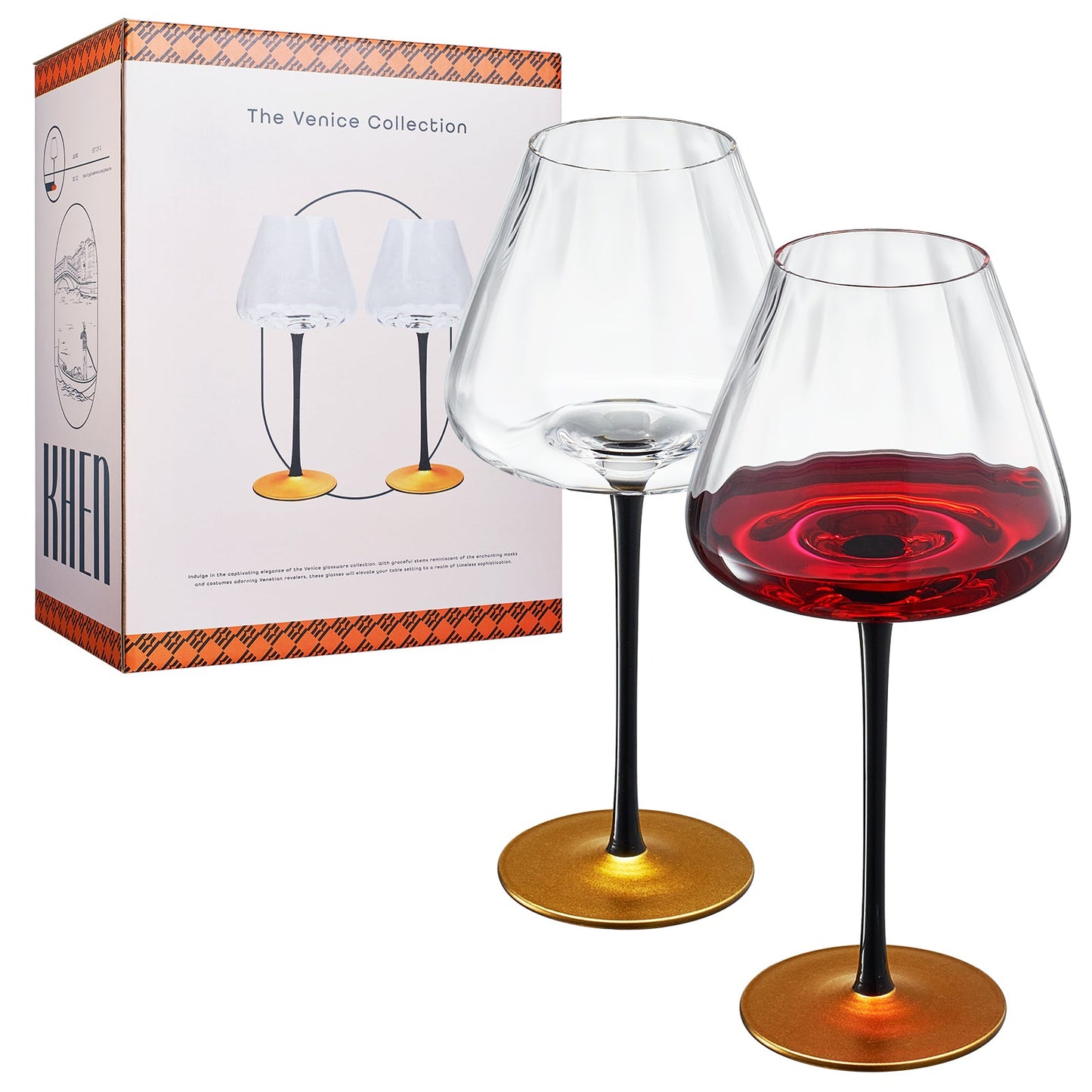TEEK - Venice Stemmed Wine Glassware Set of 2 HOME DECOR TEEK KS