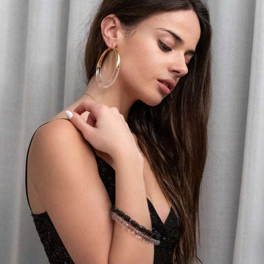 TEEK - XL Clear Chunky Graduated Hoop Earrings JEWELRY TEEK GNH