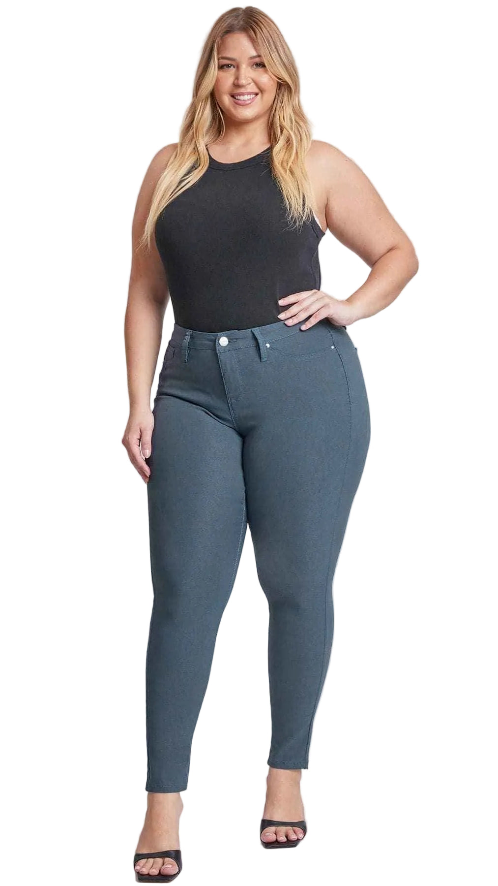 TEEK - Womens Plus Size Hyperstretch Skinny Pants - Cadet Blue PANTS TEEK YMJ Cadet Blue 1X