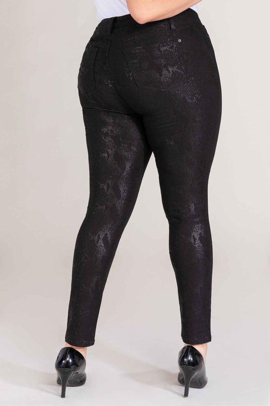 TEEK - Womens Plus Size Hyperstretch Skinny Pants - Coated Cheetah PANTS TEEK YMJ