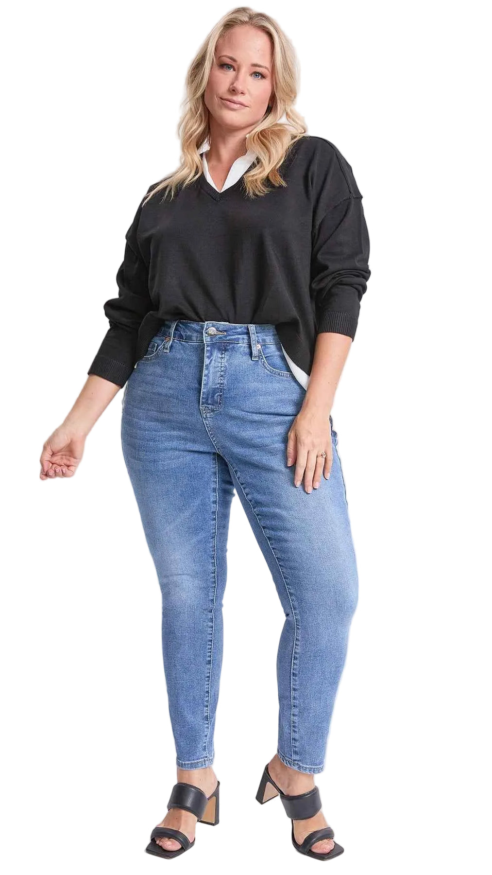 TEEK - Womens Plus High Rise Basic 5 Pocket Skinny Jeans JEANS TEEK YMJ