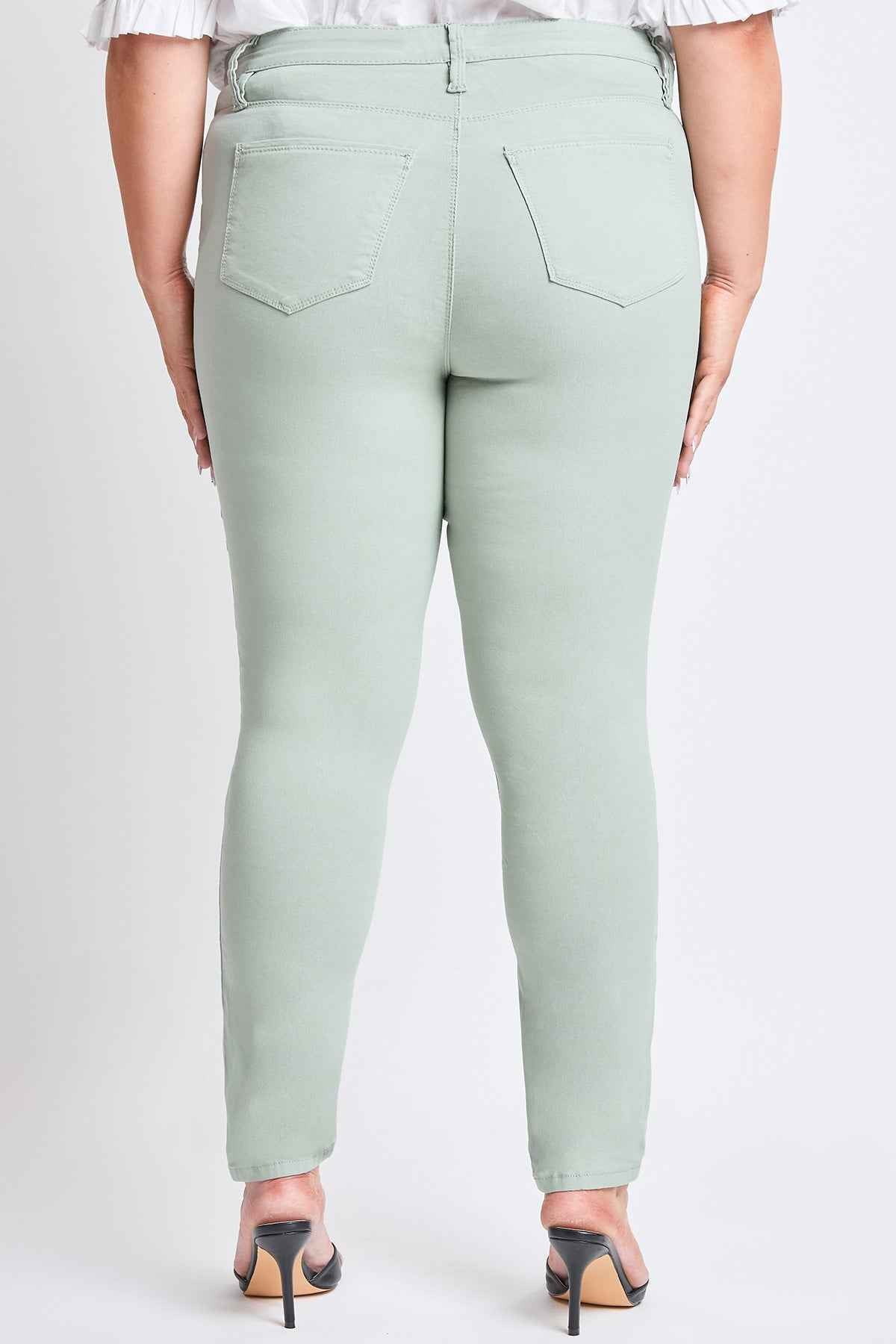 TEEK - Womens Plus Size Hyperstretch Tummy Control Skinny Pants - Aloe PANTS TEEK YMJ