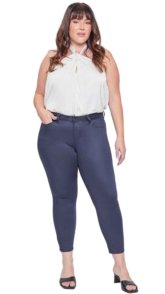 Women's Plus Size Mid Rise Hyperstretch Ankle Pants, Navy