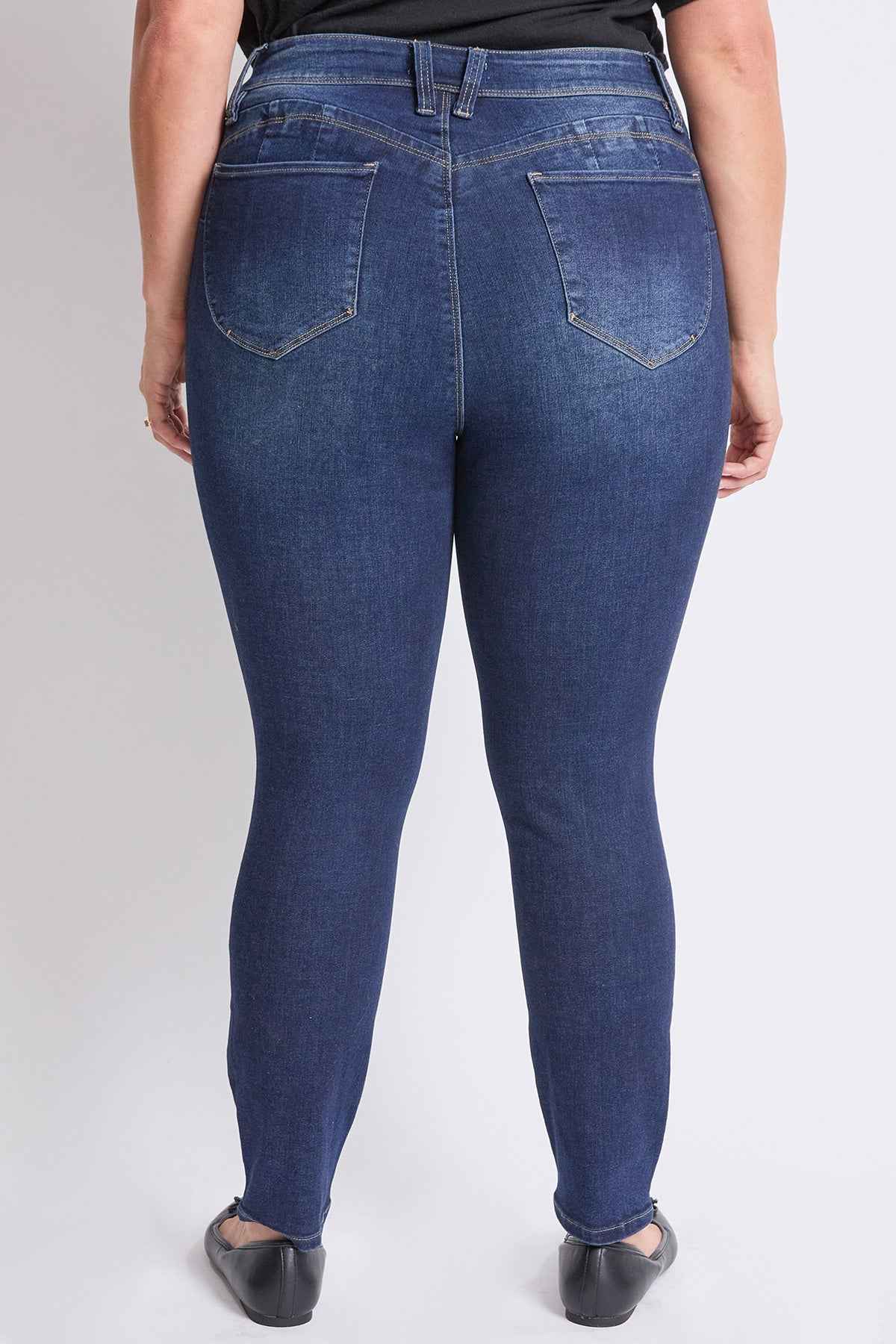 TEEK - Womens Plus High Rise Curve Confidence WannaBettaButt Skinny Jeans JEANS YMI JEANS