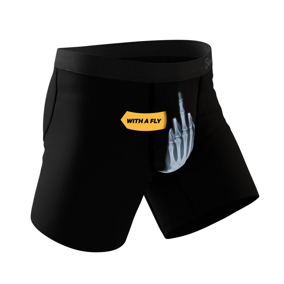 The XXX Ray | Middle Finger X Ray Ball Hammock® Pouch Underwear With Fly Boxers - Fly Shinesty