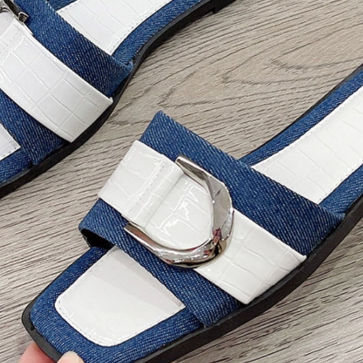 TEEK - Buckle Trim Open Toe Sandals SHOES TEEK Trend   