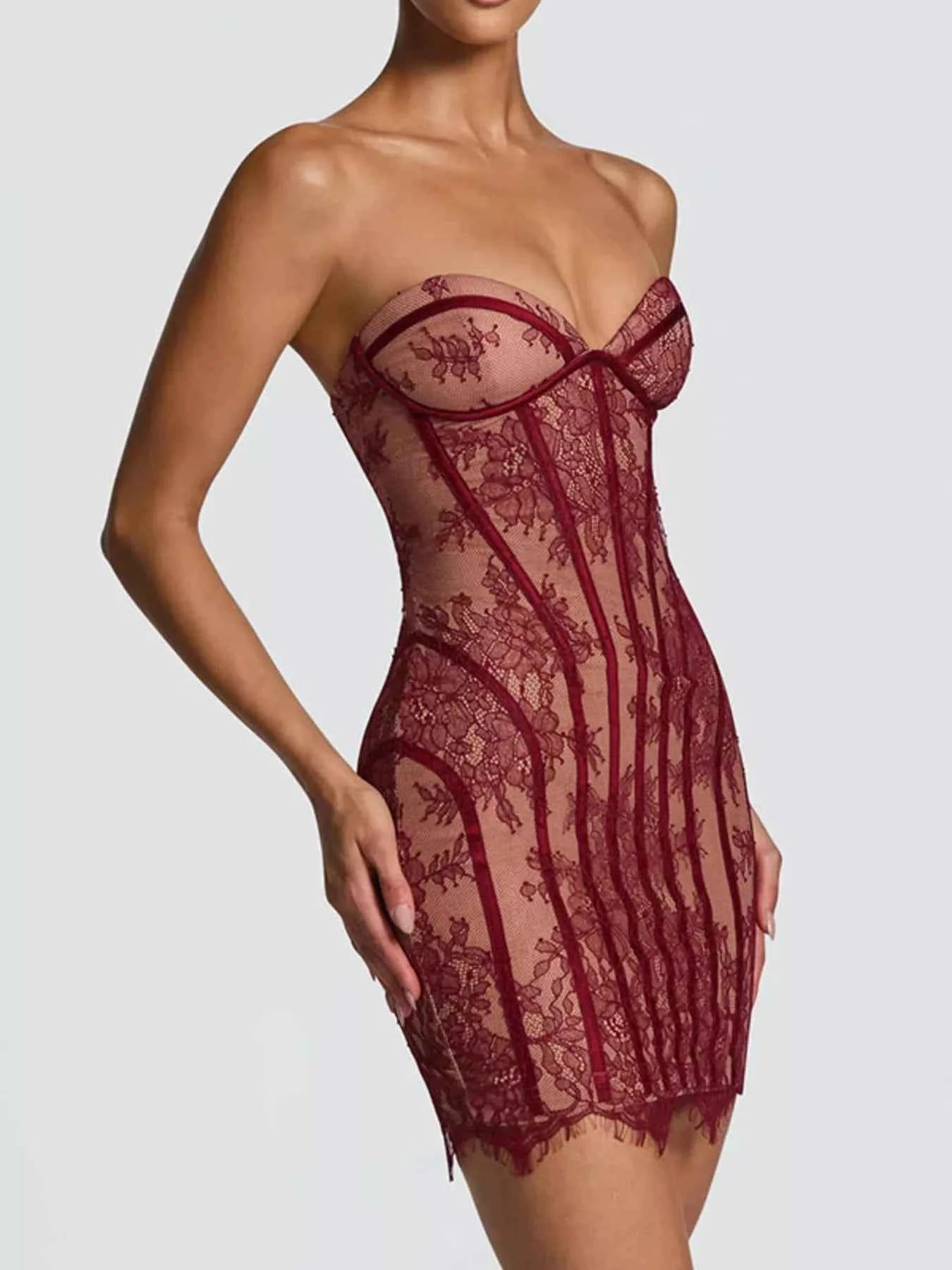 TEEK - Lace Detail Tube Mini Dress DRESS TEEK Trend