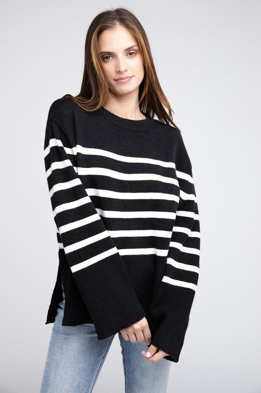 TEEK - Ribbed Hem Stripe Sweater SWEATER TEEK FG   