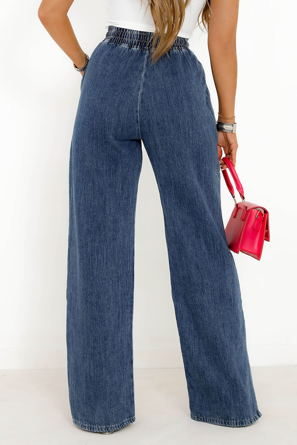 TEEK - Slit Wide Leg Pocketed Jeans JEANS TEEK Trend   