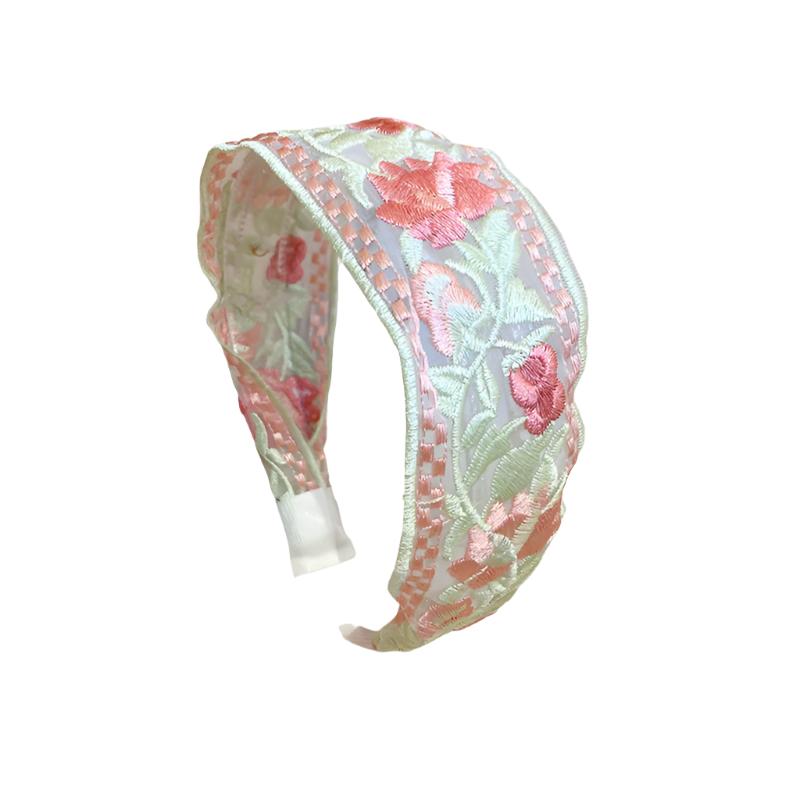 TEEK - Light Green Acrylic Flower Embroidered Headband HEADBAND TEEK Trend   