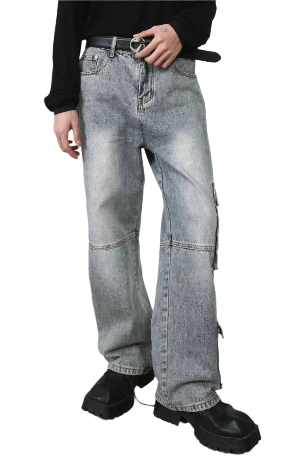 TEEK - Mens Mid Rise Baggy Medium Wash Jeans JEANS TEEK Trend S