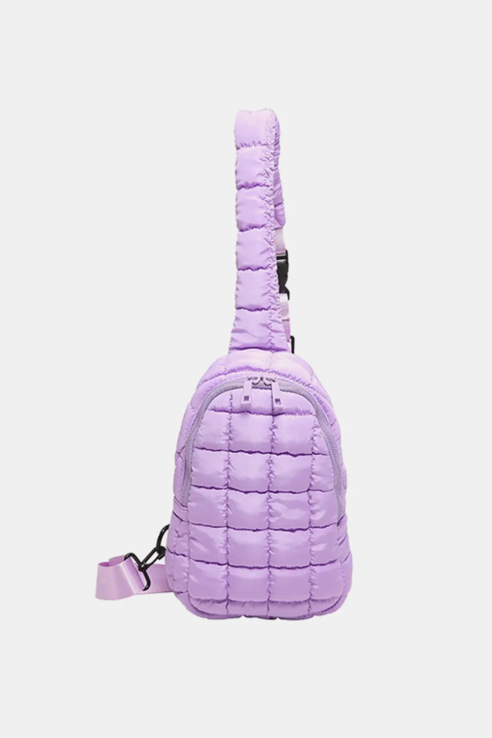 Quilted Nylon Crossbody Bag TEEK Trend Pink Purple One Size