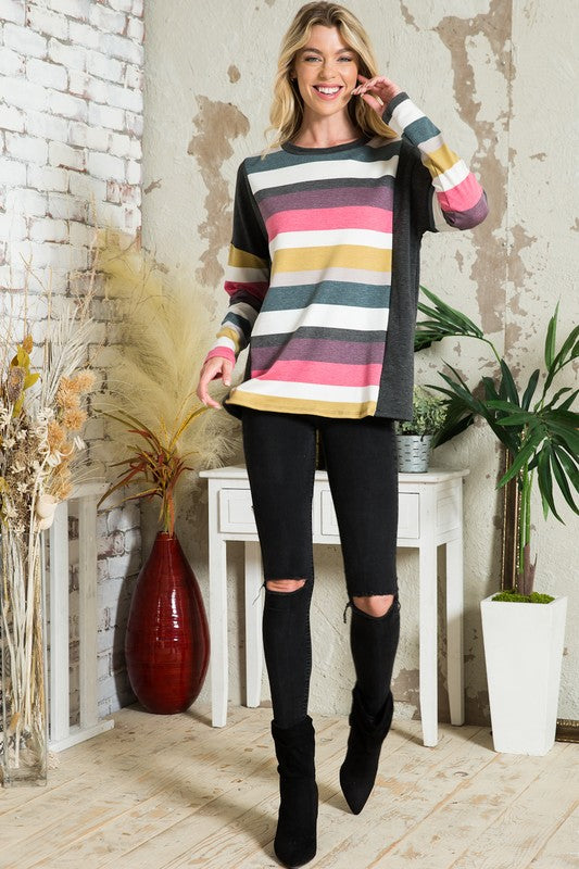 TEEK - MULTISTRIPE BOXY TOP TOPS TEEK FG   