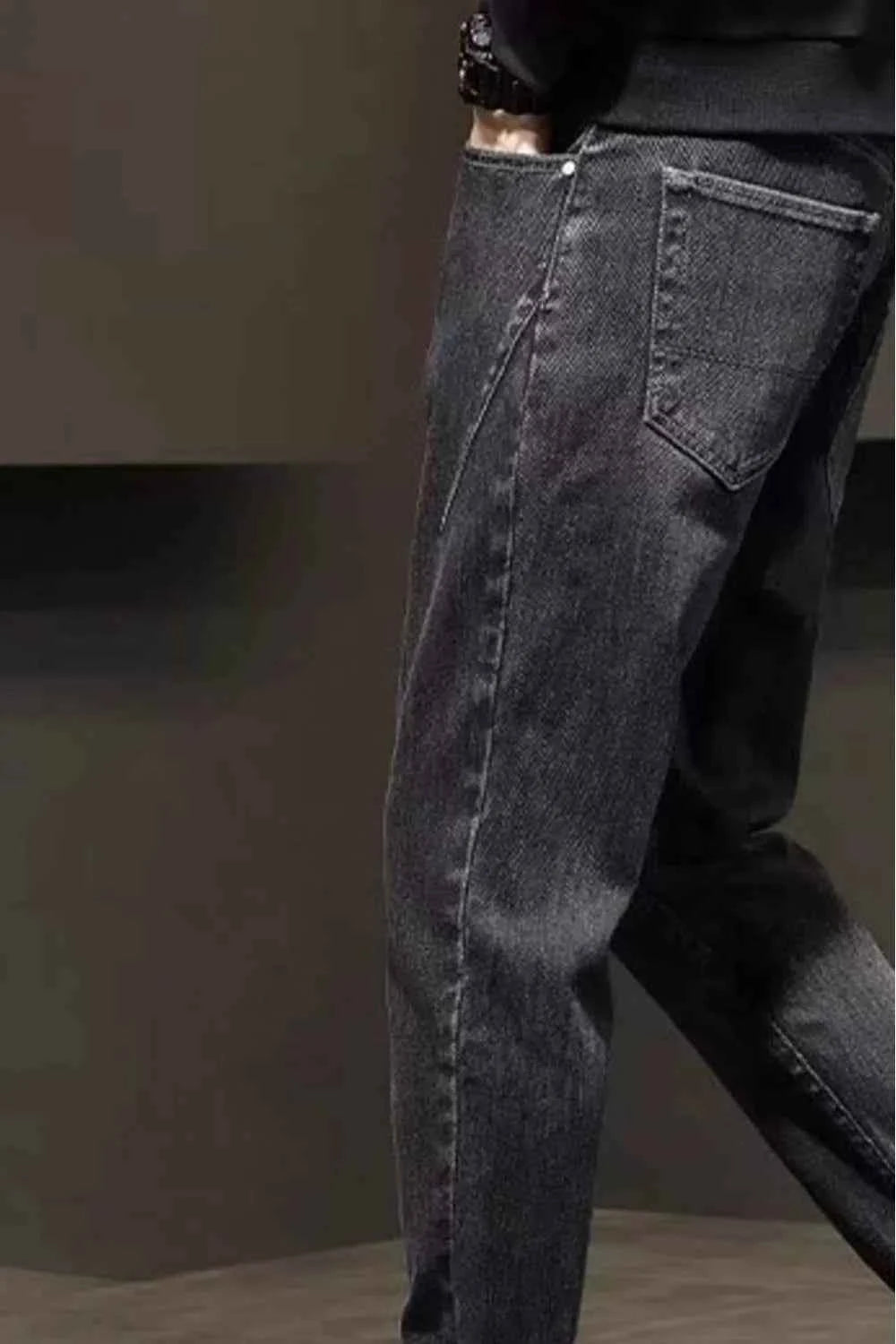 TEEK - Mens Plus Size Wash Straight Leg Jeans JEANS TEEK Trend